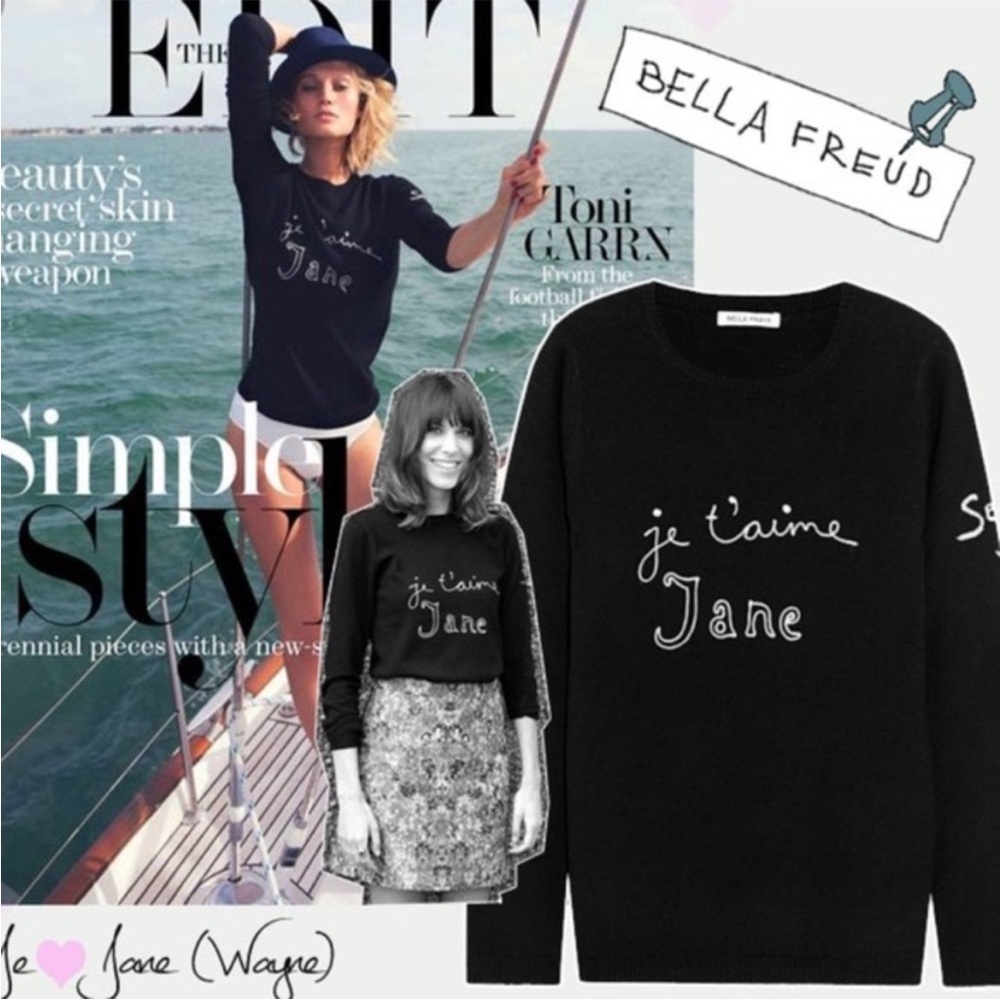 Bella Freud Black Crew Neck Sweater xs